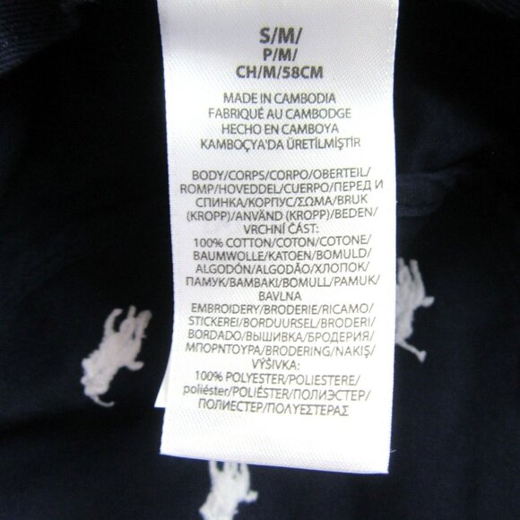 Polo Ralph Lauren Embroidered Pony Bucket Hat Adult Size S/M Navy Blue White NEW - Picture 11 of 12